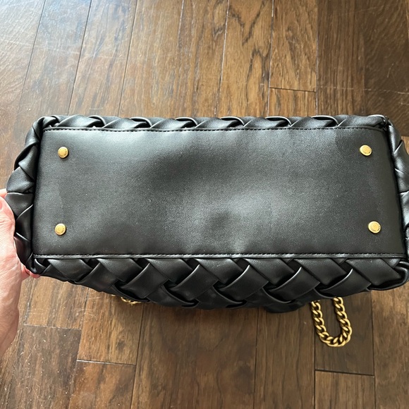 Karl Lagerfeld PARIS Tote Elegant Black Woven Handbag - Picture 7 of 8